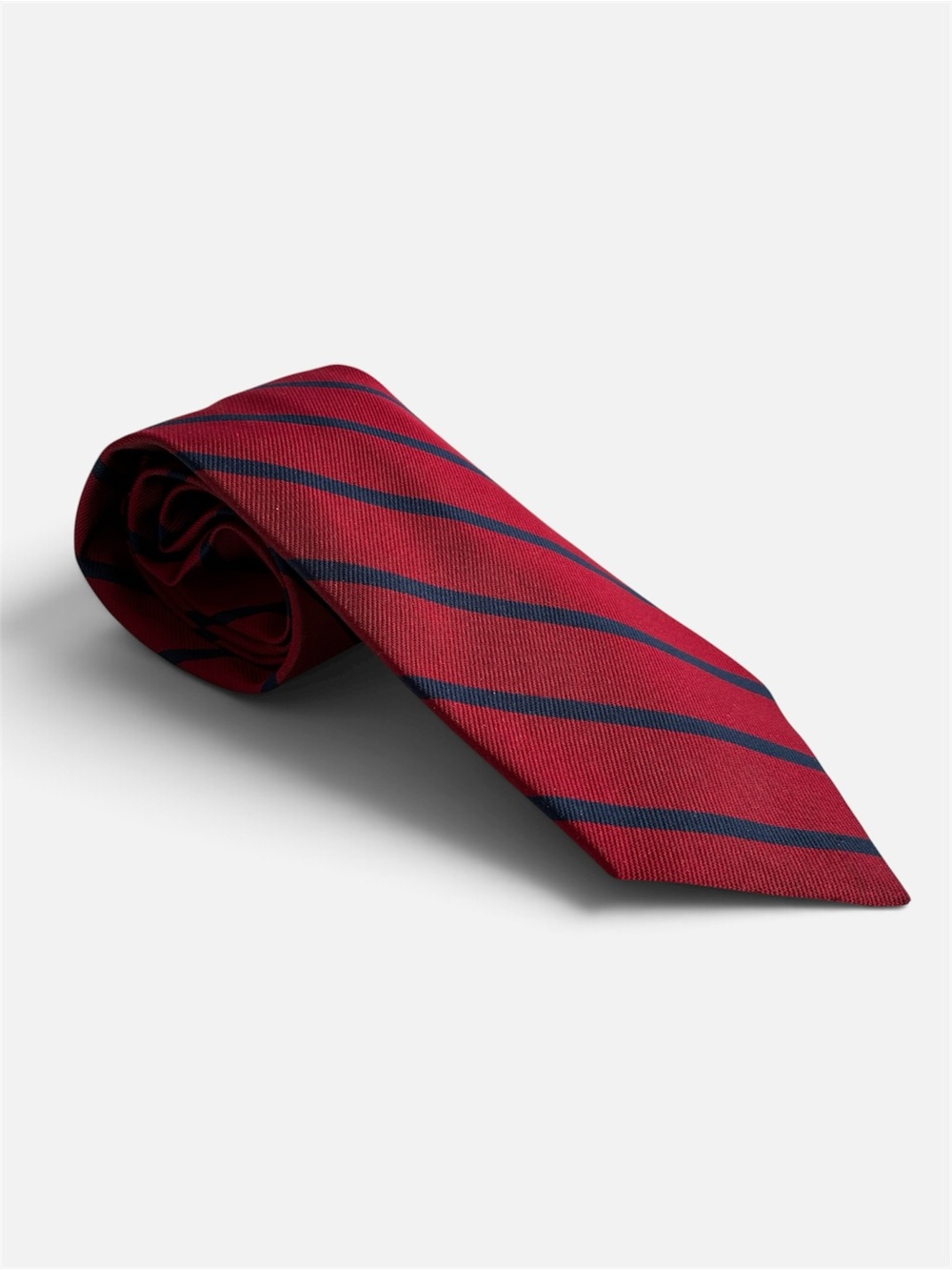 Vintage Polo Ralph Lauren Silk Tie Repp Red Navy Stripes Italy 58”x3.5"